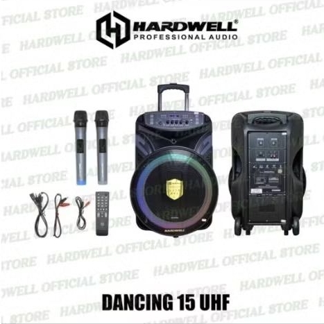 Speaker Aktif Portable Hardwell Dancing 15 UHF Original 15 Inch Usb Bluetooth garansi resmi 1 tahun Hardwell