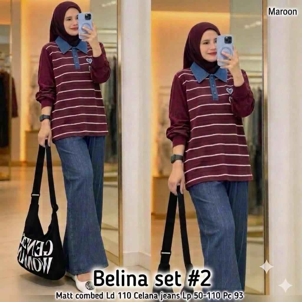 Belina - Arum - Naina -Zuela-Diego Set Jeans Wanita kekinian terbaru
