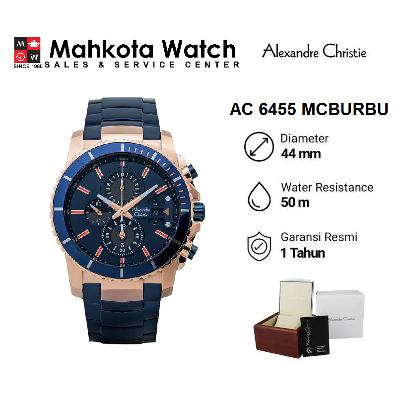 JAM TANGAN PRIA AC ALEXANDRE CHRISTIE 6455 MC ORIGINAL