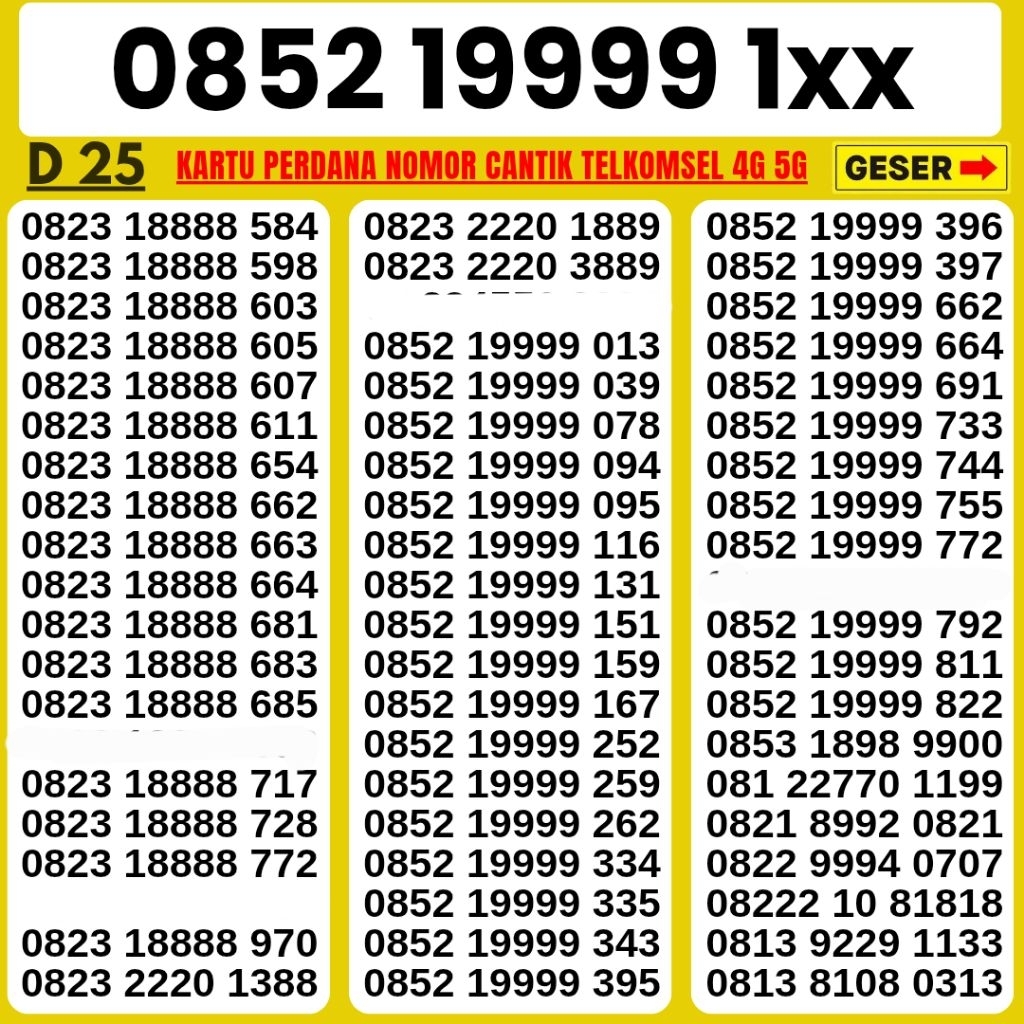 NOMOR CANTIK SIMPATI SUPER 199999 NOMOR 11 digit 12digit TELKOMSEL 4G 5G NOCAN SIMPATI NOMER TELKOMS