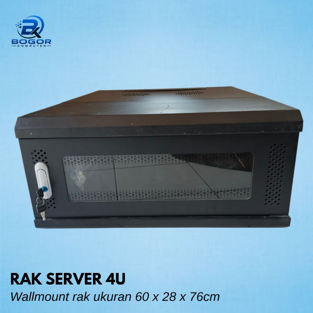 Rak Server Wallmount rack 4U Kondisi bekas Dimensi 60 x 28 x 76 cm