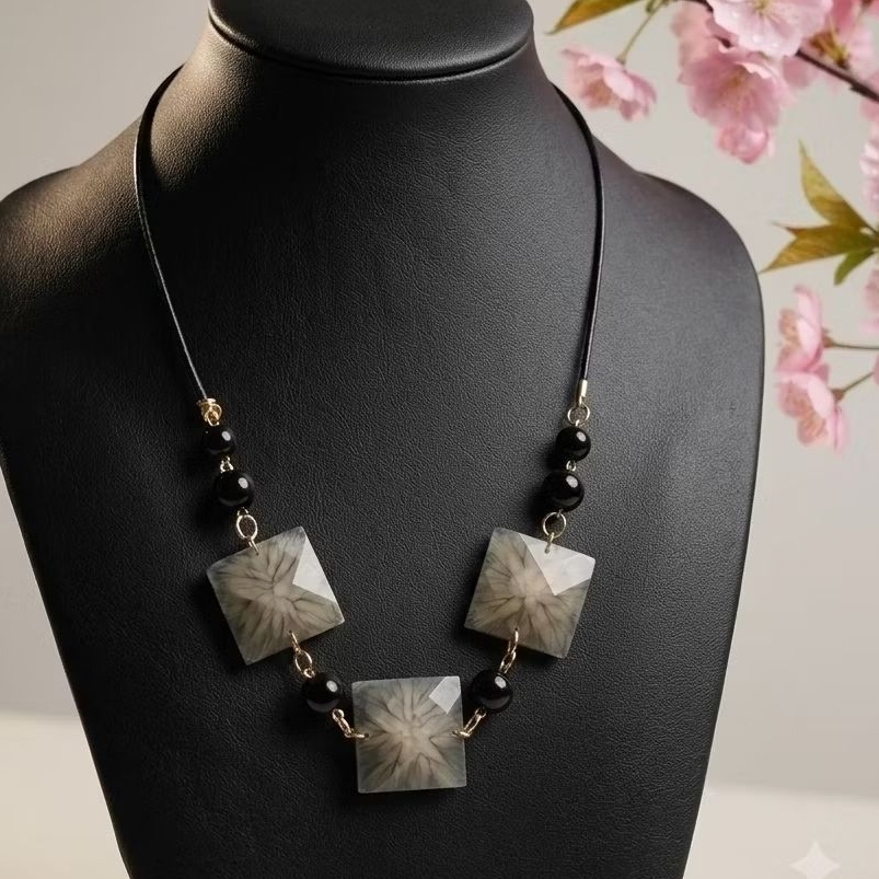 kalung (sherafina) kalung simple motif batu wanita kalung aksesoris