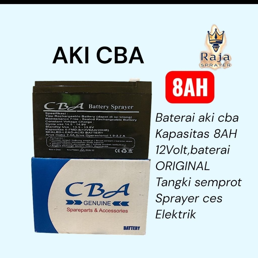 AKI baterai CBA 8AH 12volt baterai tangki semprot elektrik sprayer cas