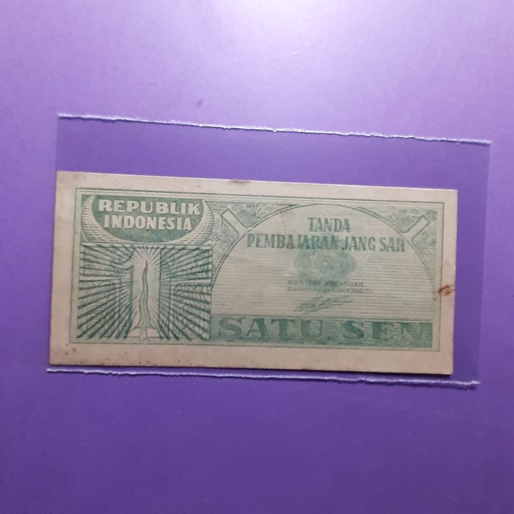uang kuno 1 sen ori tahun 1945