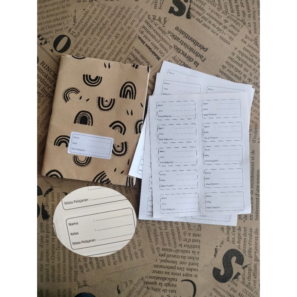 Stiker label buku polos