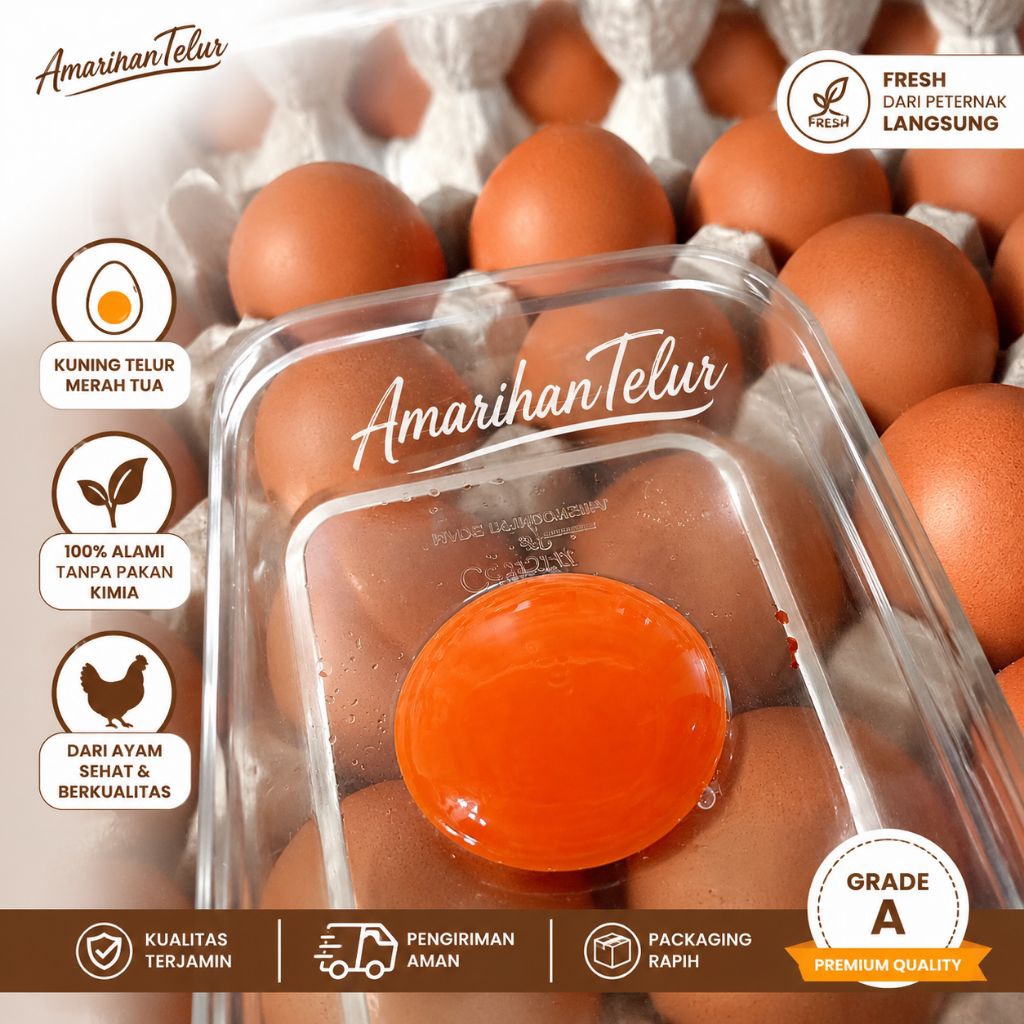 Telur ayam omega- 30butir/tray - 1tray