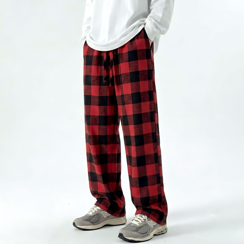 Flanel Pants Celana Kotak Kotak Celana Flanel Pria Celana Panjang Pria