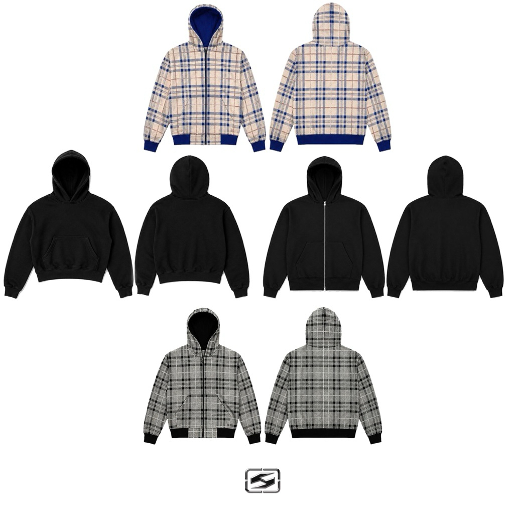 Basic Art Collection | Flannel Zip Grey | Flannel Zip Blue | Hoodie Boxy Black | Hoodie Zip Boxy Bla