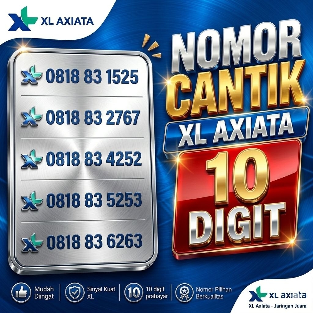 NOMOR CANTIK XL 10 DIGIT AXIATA NOMOR PREMIUM