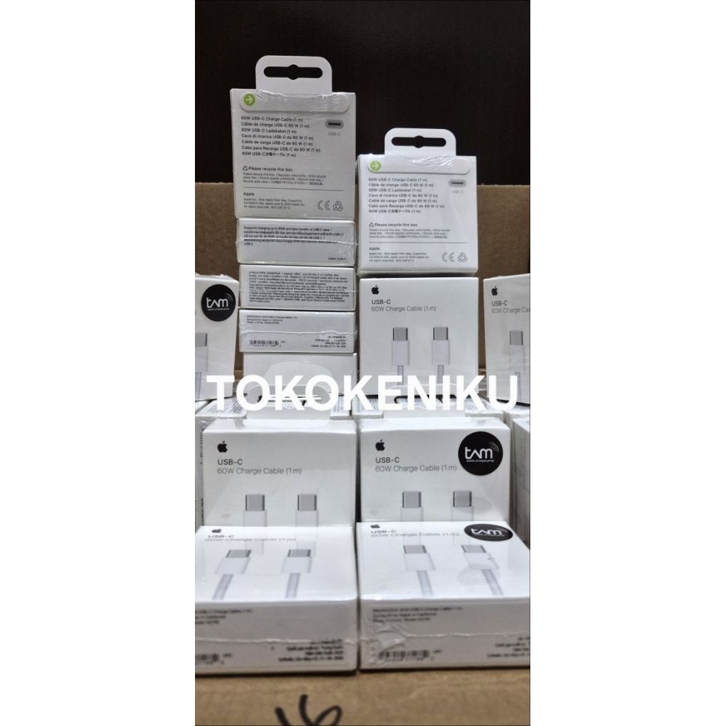 JUAL PARTAI KABEL 60W USB C to TYPE C REAL1000% FAST CHARGING APPLE Charge Cable DATA 1M 60 WATT 1 M