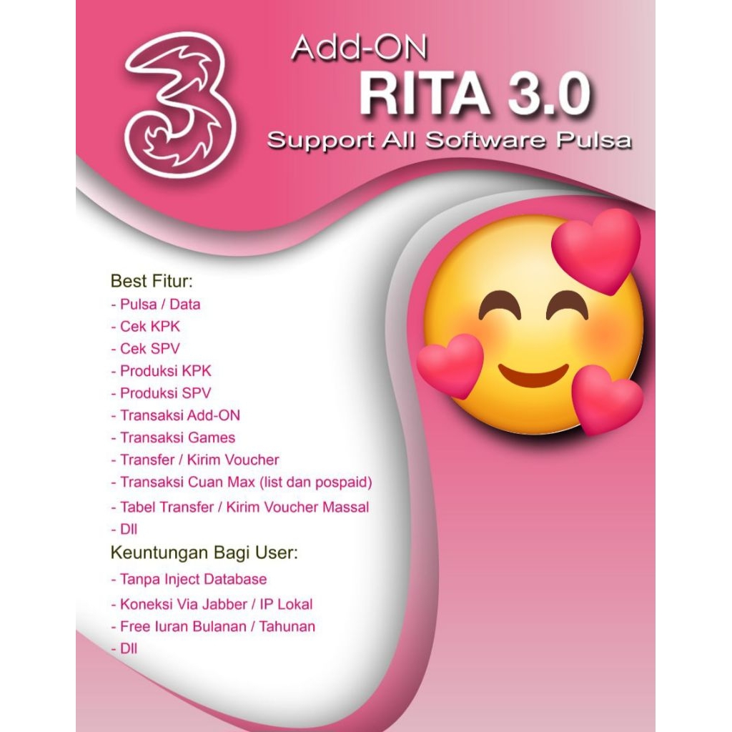 Addon 3 Rita support semua software pulsa