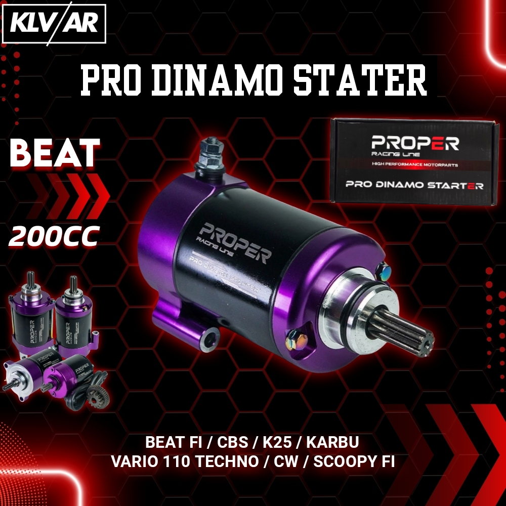 PROPER RACING LINE PRO CNC DINAMO STATER BEAT 200CC DINAMO STATER RACING MOTOR BEAT KARBU BEAT FI SC