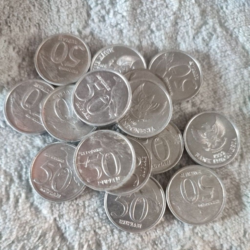 Koin Kuno 50 rupiah Kepodang