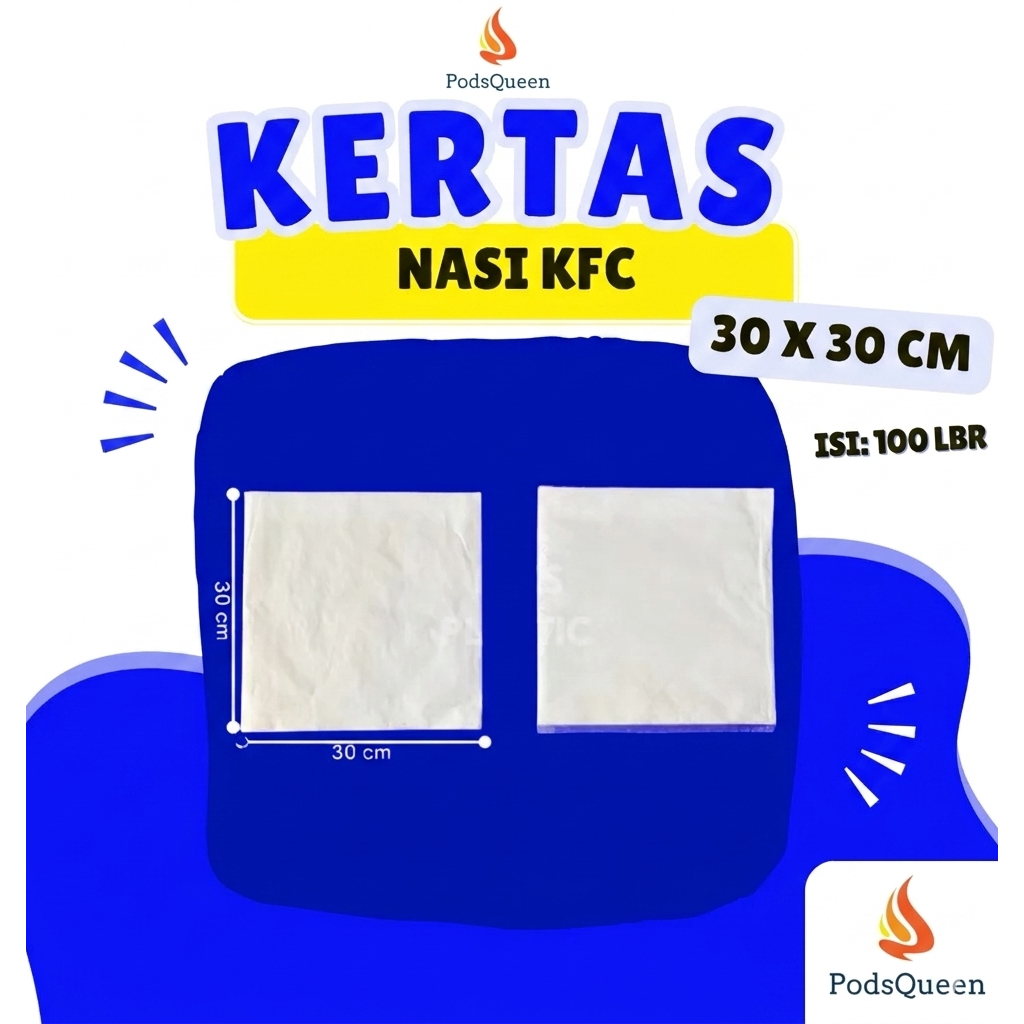 KERTAS NASI KFC 30X30 (100 LEMBAR)