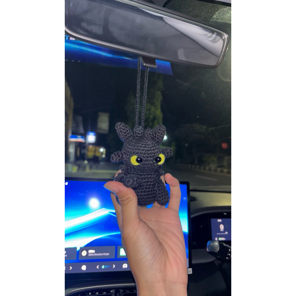 crochet toothles car hanger