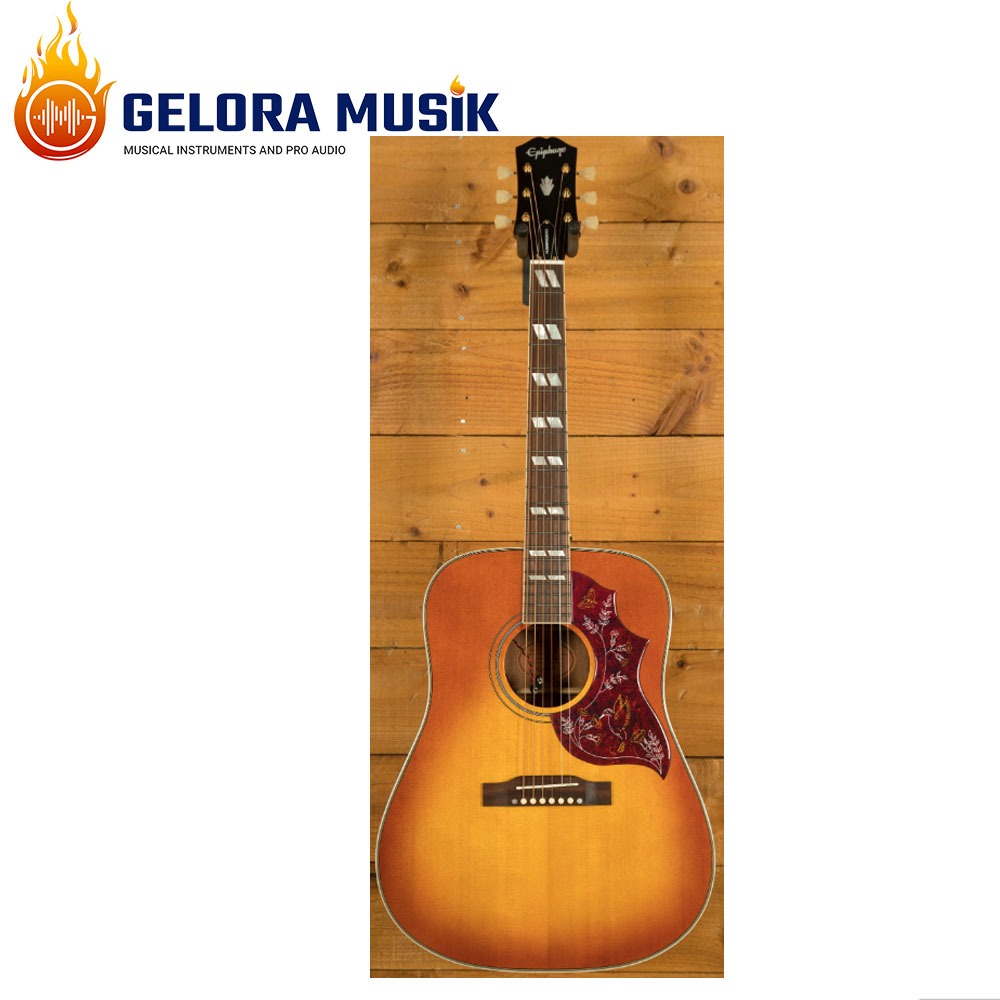 Gitar Akustik Elektrik Epiphone Hummingbird Standard - All Solid Wood Fishman Presys VT Active Cherr