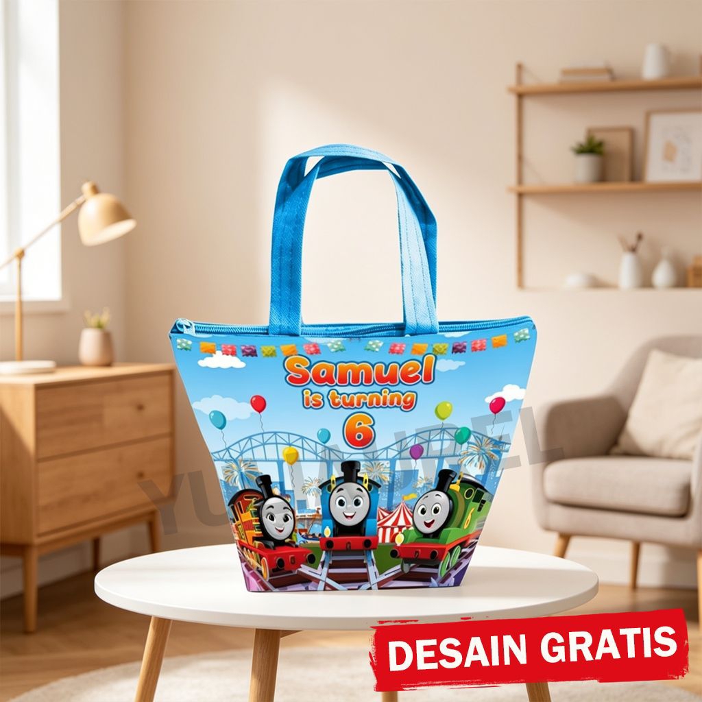 Tas bingkisan ultah anak/Tas Ulang Tahun Thomas/Souvenir Tas Ultah