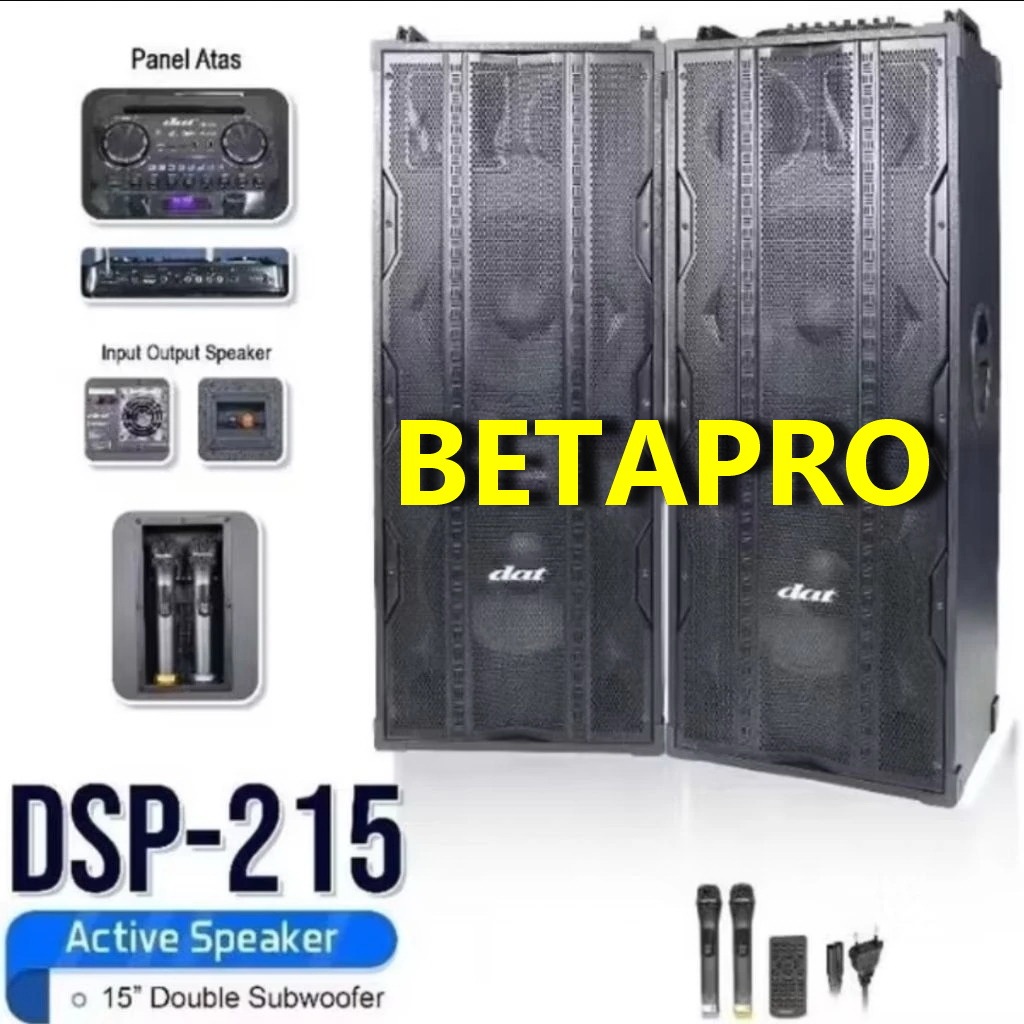 Speaker aktif pasif dat 15 inch dsp215 double subwoofer dsp 215 aktiv pasiv
