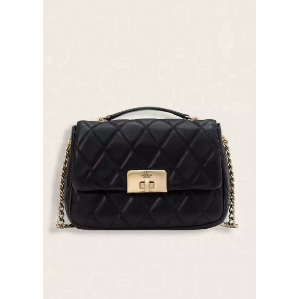 Preloved Kate Spade Carey Quilted Small Flap Crossbody Black
