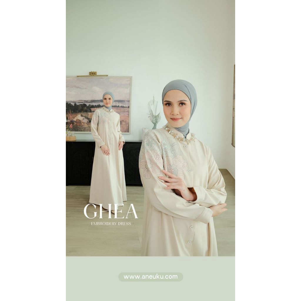 Ghea Dress by Aneuku | Dress Cantik Wanita | Dress Katun Mewah | Aneuku | D'Hijab of Mey