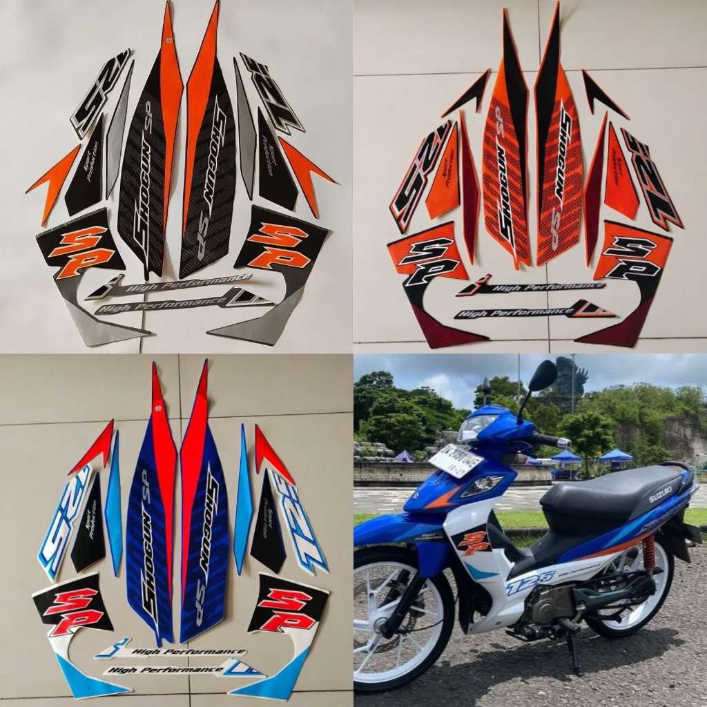 stiker striping suzuki shogun sp 125 r 2009 2010 lis body standar berkualitas original