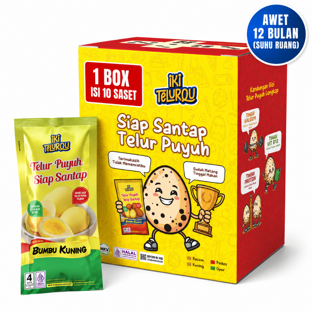 IkiTelur Puyuh Bumbu Kuning Box Isi 10 Siap Saji Camilan Anak Tinggi Protein