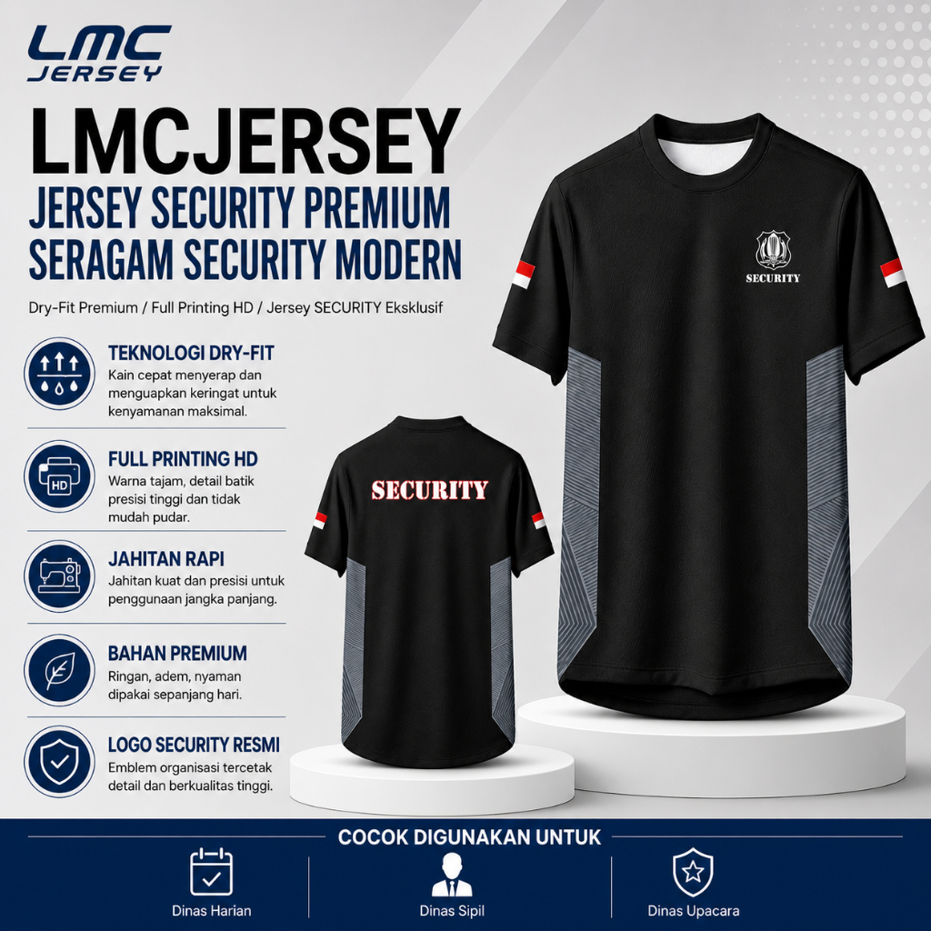 Kaos Jersey SECURITY | Kaos Satpam Security | Kaos Jersey Satpam Security | Kaos DryFit Satpam Secur