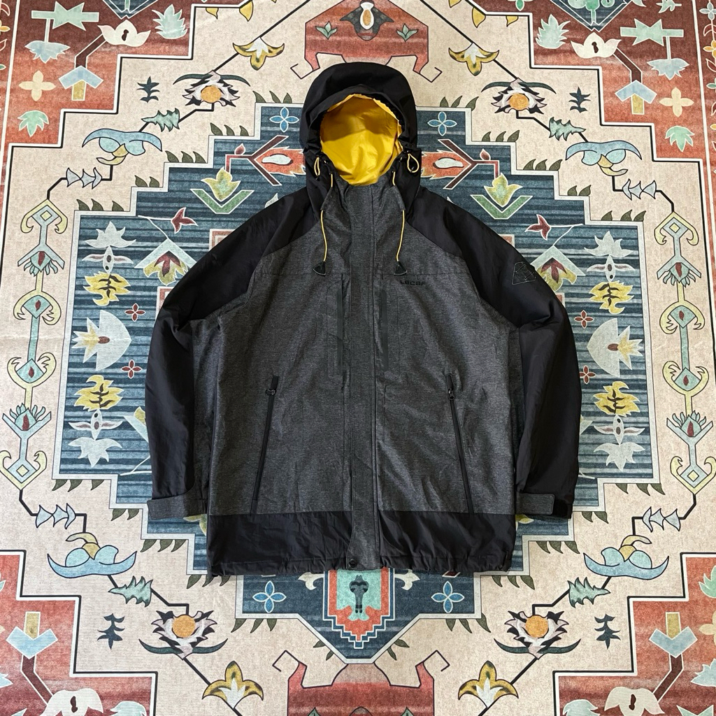 Lecaf Sports Outdoor Jacket Gorpcore Hiking Hoodie Grey Black