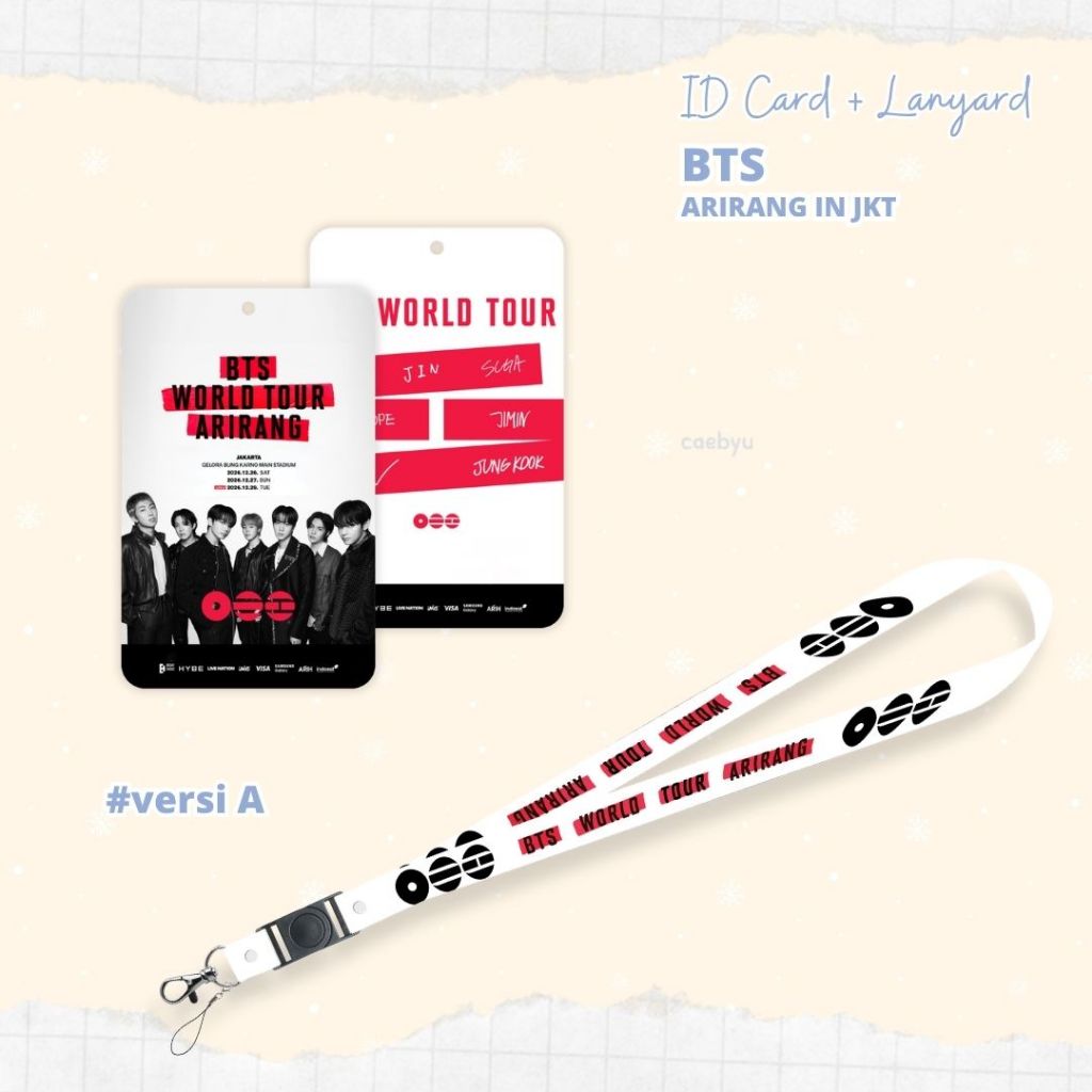 READY STOCK ID Card + Lanyard BTS ARIRANG versi A in Jakarta Kpop world tour Konser JKT Indonesia IN