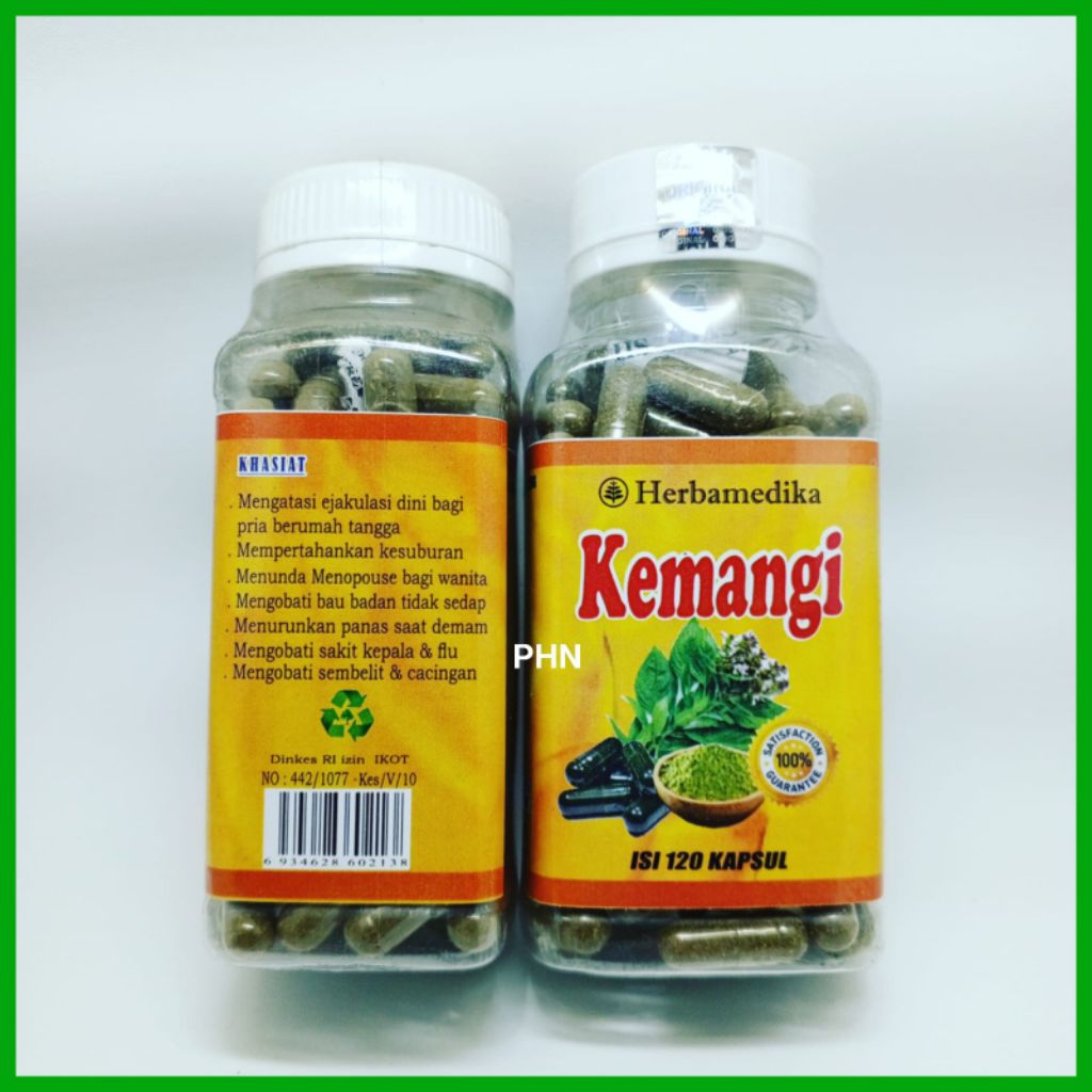 herbal daun kemangi isi 120 kapsul