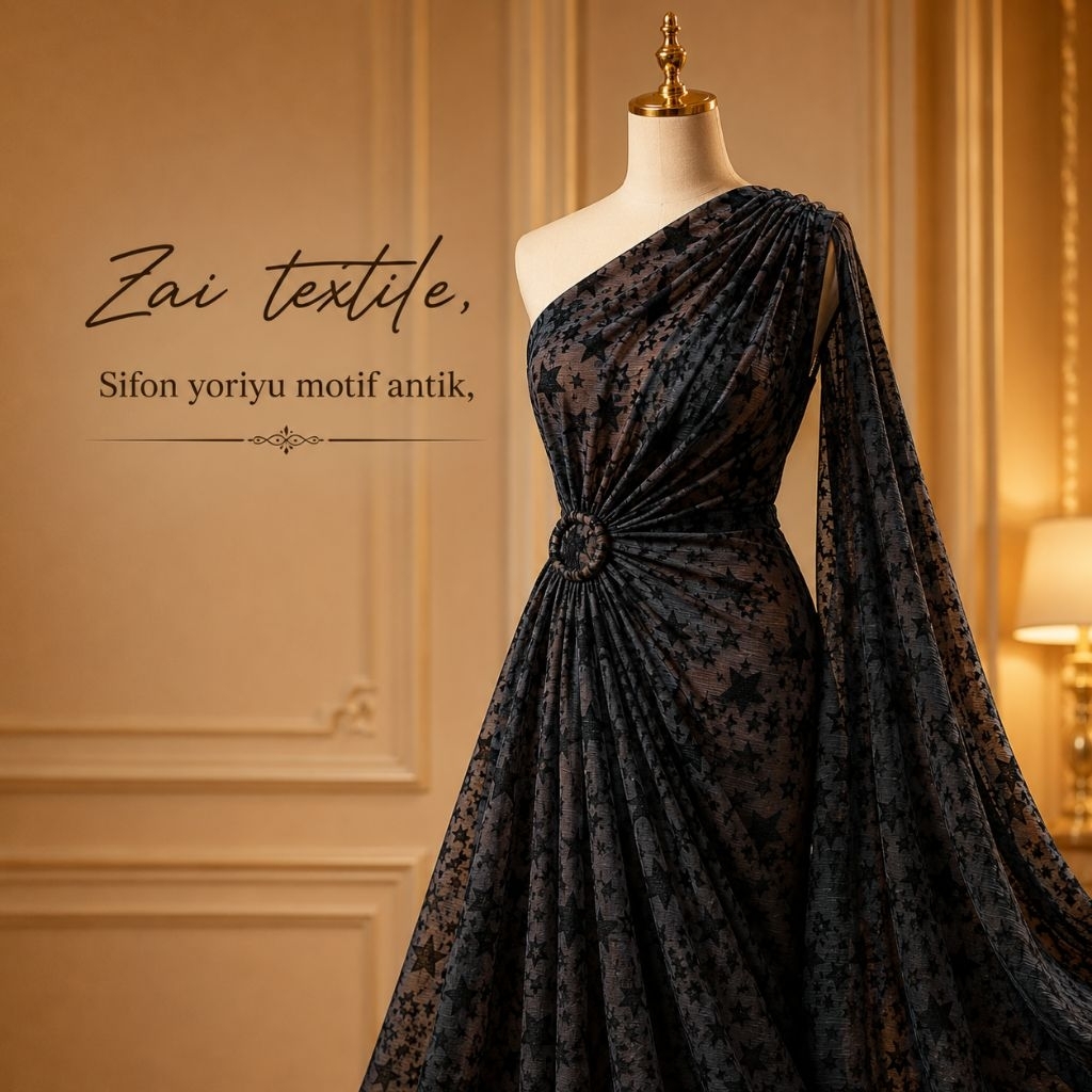 kain sifon yoriyu antik, kain sifon motif timbul kain sifon murah, kain sifon premium