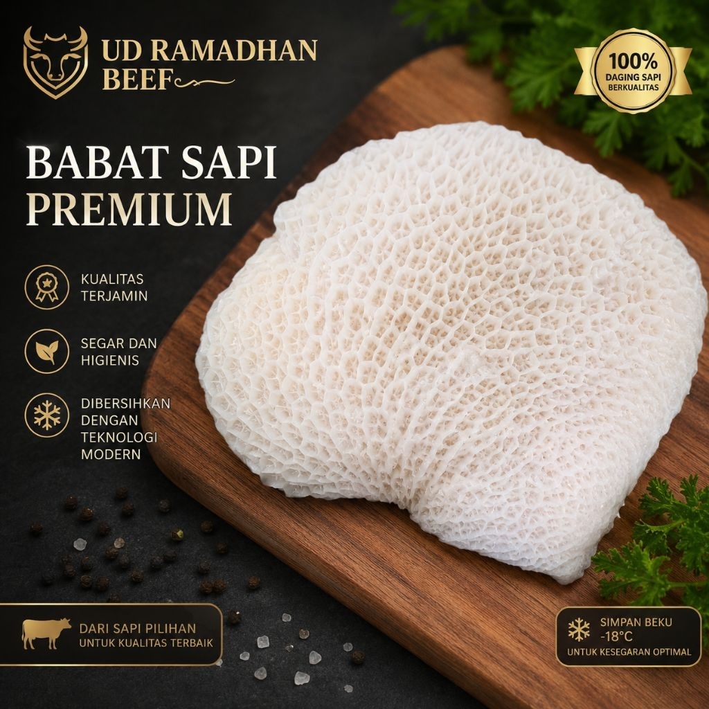 Babat Sapi BERSIH SEGAR 1 KG SIAP MASAK High Quality Diproses Higienis untuk Kesegaran dan Tekstur A