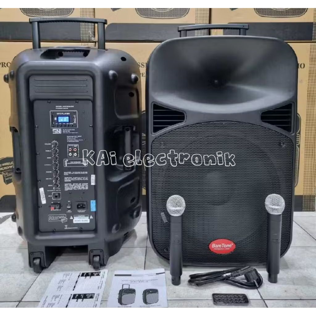 SPEAKER PORTABEL BARETONE 15 INC MAX15MHWR GARANSI RESMI 1 TAHUN