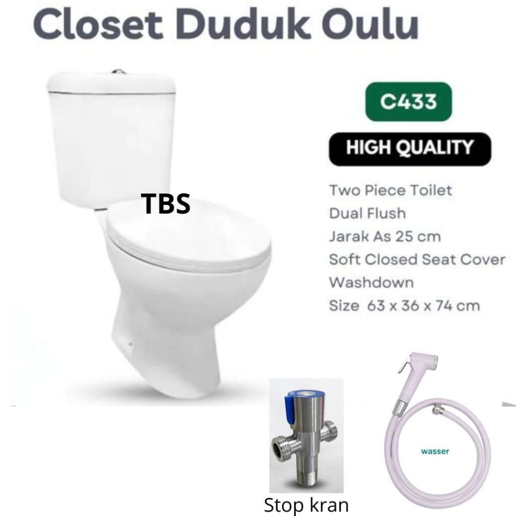closet duduk oulu c433/paket lengkap closet duduk oulu