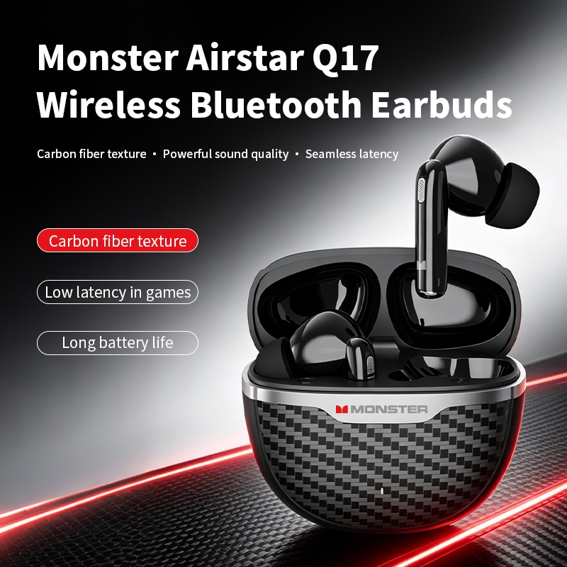 Supernova x Monster Q17 Wireless Bluetooth Earphone Headphone TWS Headset Earbuds With APP