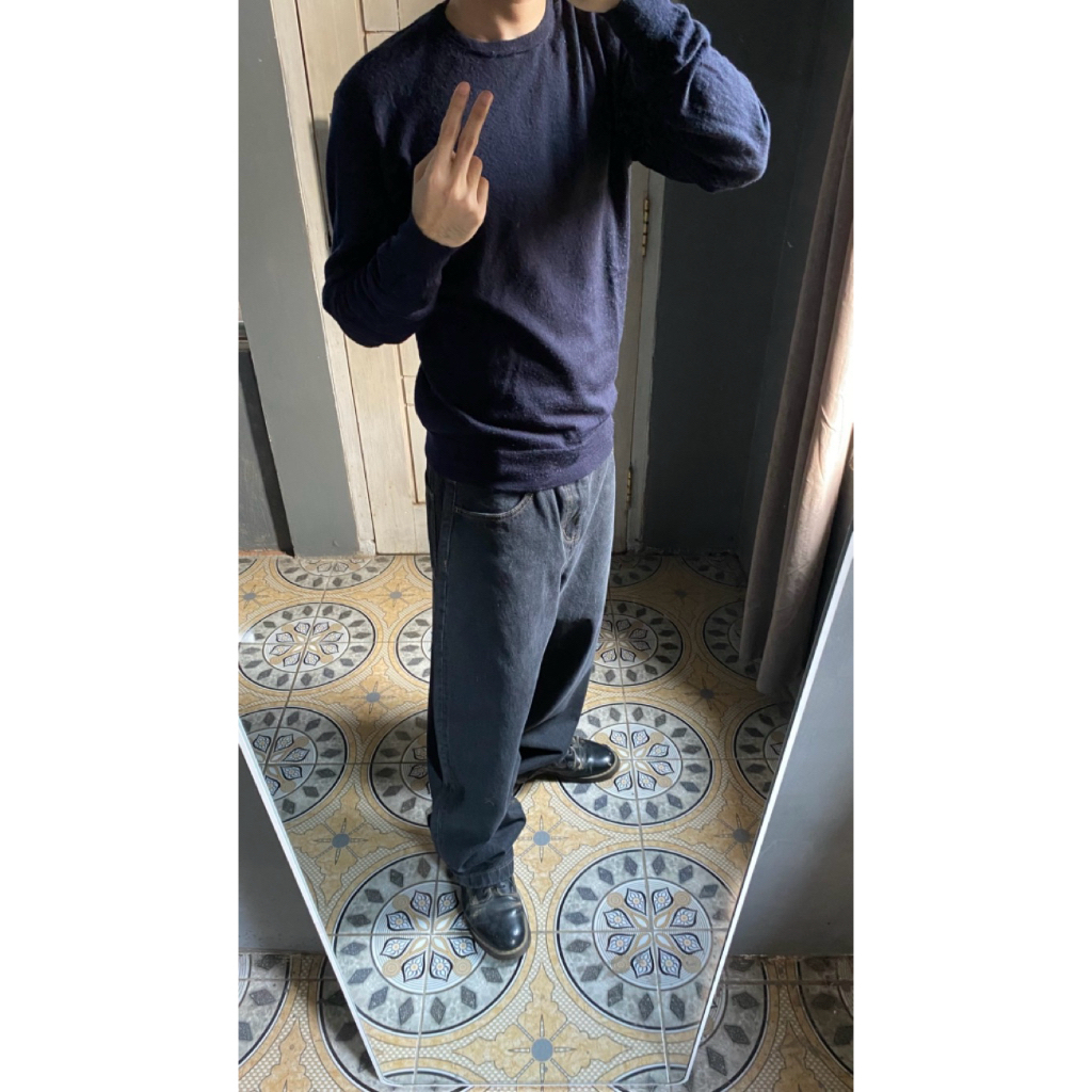 Knitwear Muji Polos Basic  Navy Unisex