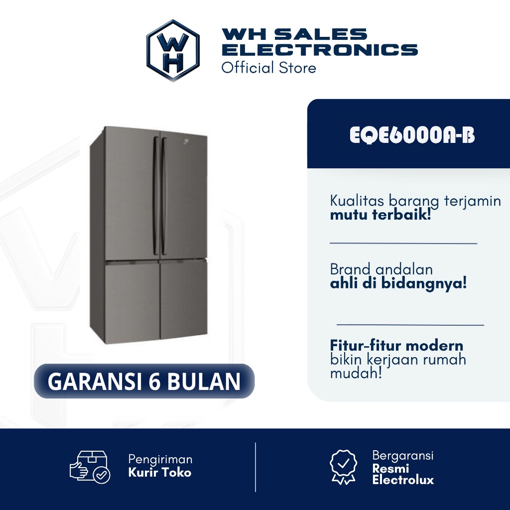 ELECTROLUX Kulkas MultiDoor French Door 541liter EQE6000A-B / EQE 6000A-B / EQE6000 - BGRADE (JABODE