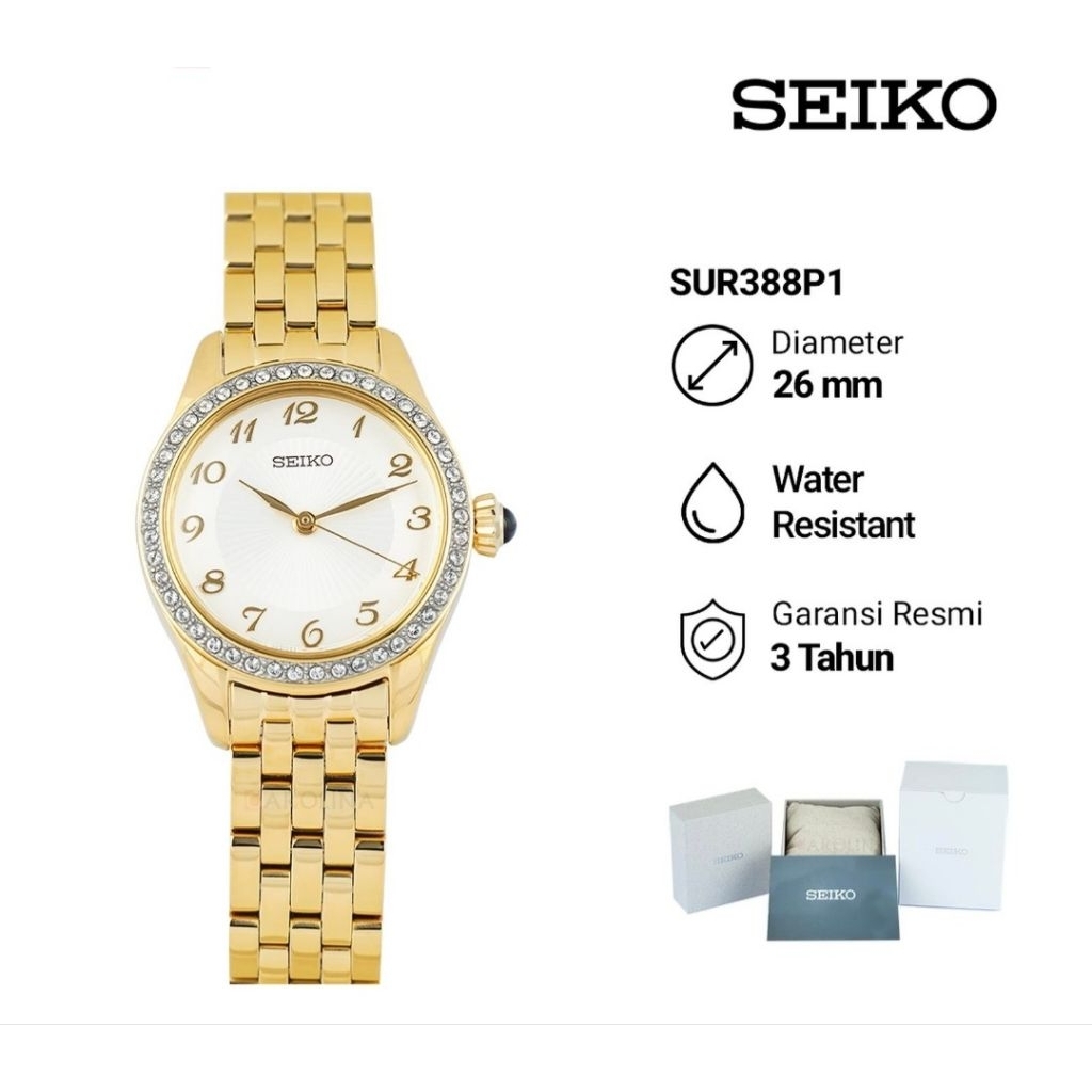 Seiko Classic SUR388P1 Discover More Jam Tangan Wanita Original