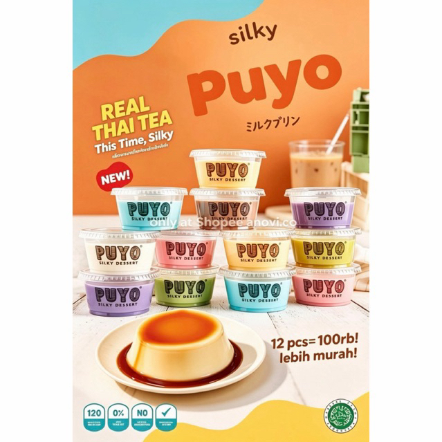 Puyo Silky Pudding Dessert Original harga tertera 1 paket isi 12 pcs