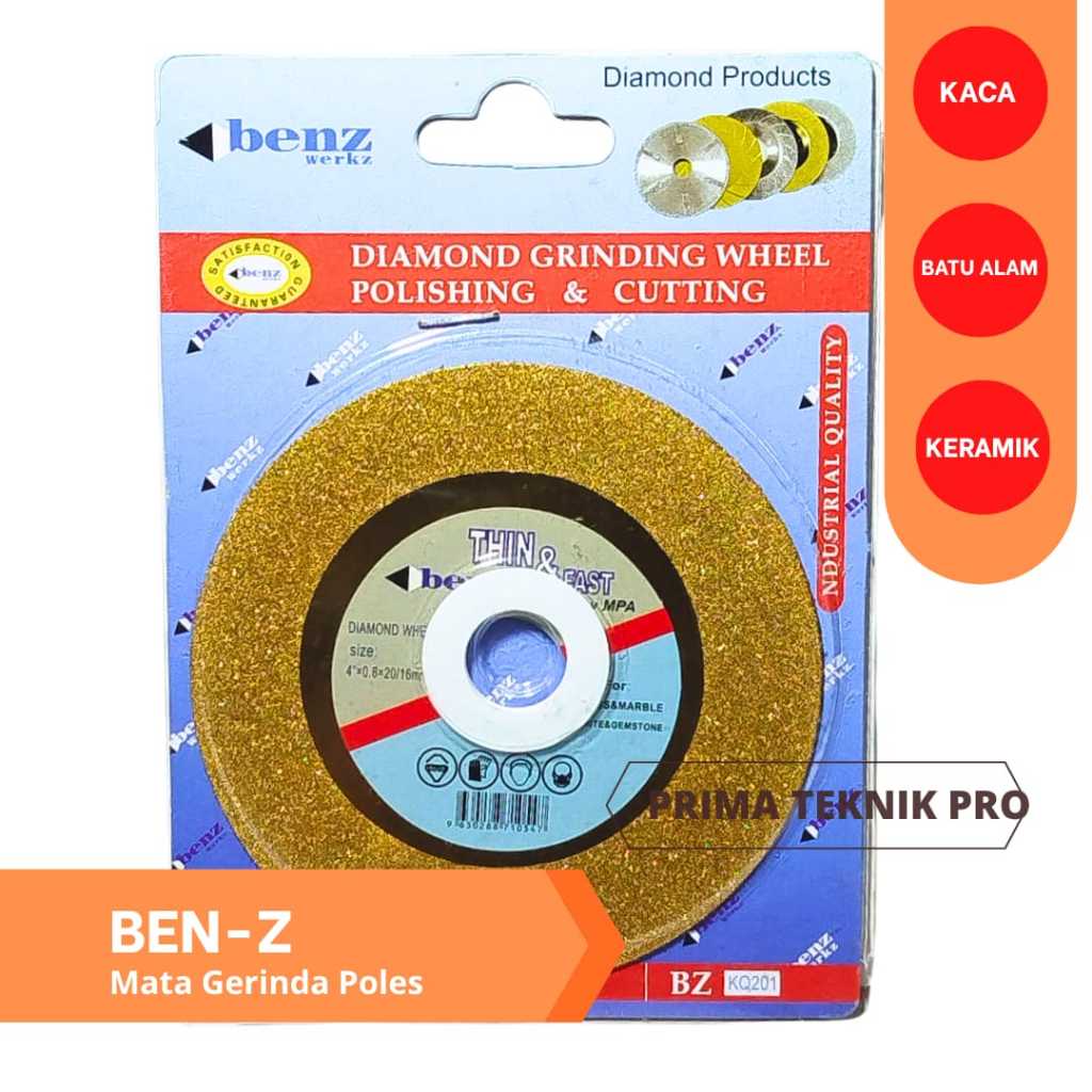 Benz Werkz Diamond Grinding Wheel 4 Inch Mata Potong Poles Keramik Kaca Marmer Granit - Pisau Gerind