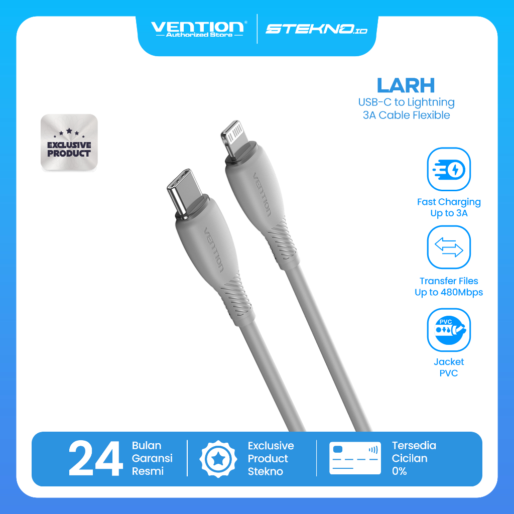 Vention Kabel Data Charger Type C to Lightning Flexible PVC Fast Charging PD Apple iPhone