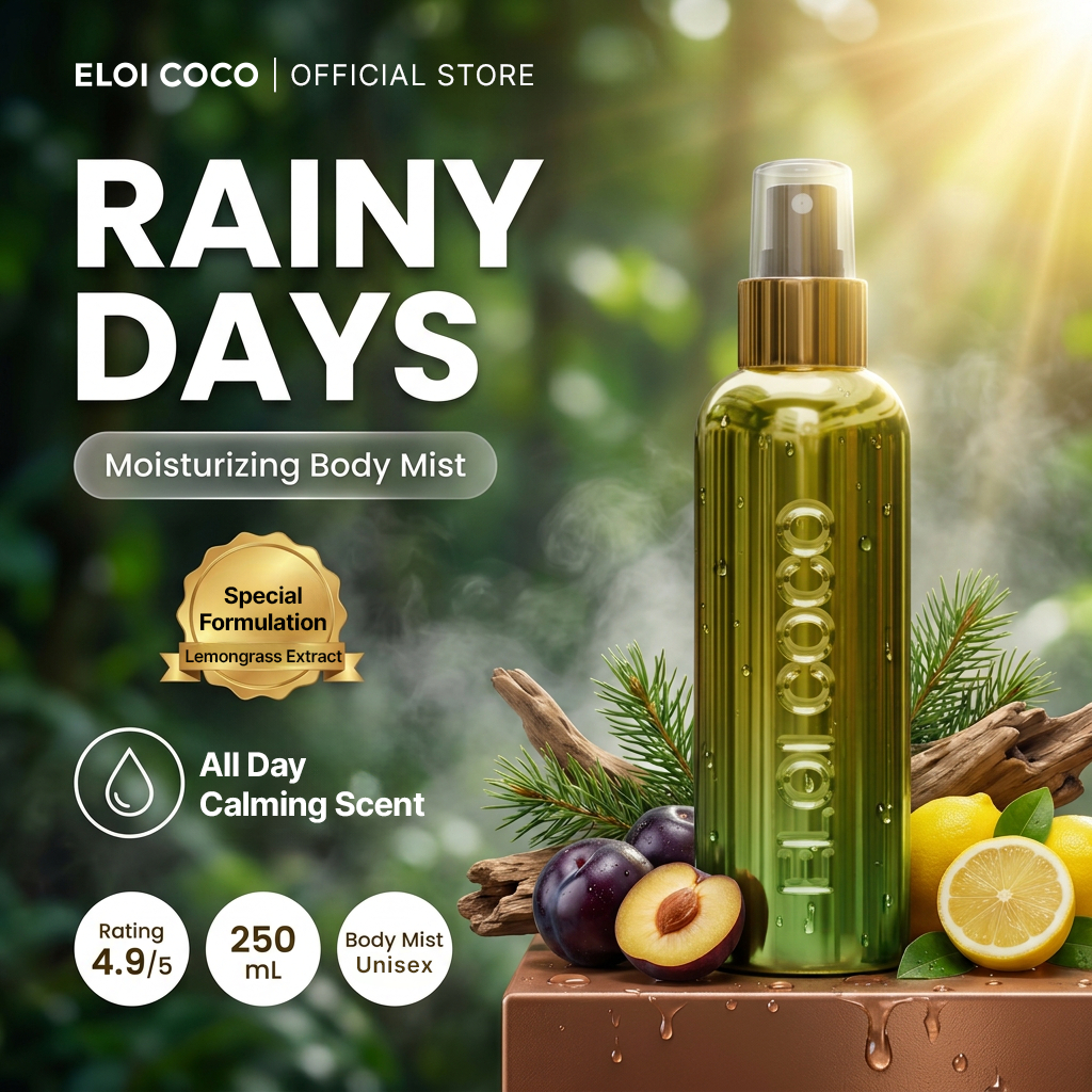 Eloi Coco Rainy Days Body Mist 250ml - Body Mist Unisex Fresh Soft Daily Scent