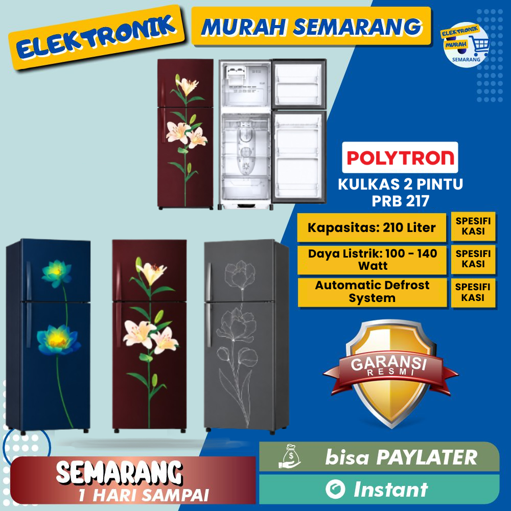 KULKAS 2 PINTU POLYTRON PRB 217PR/LB