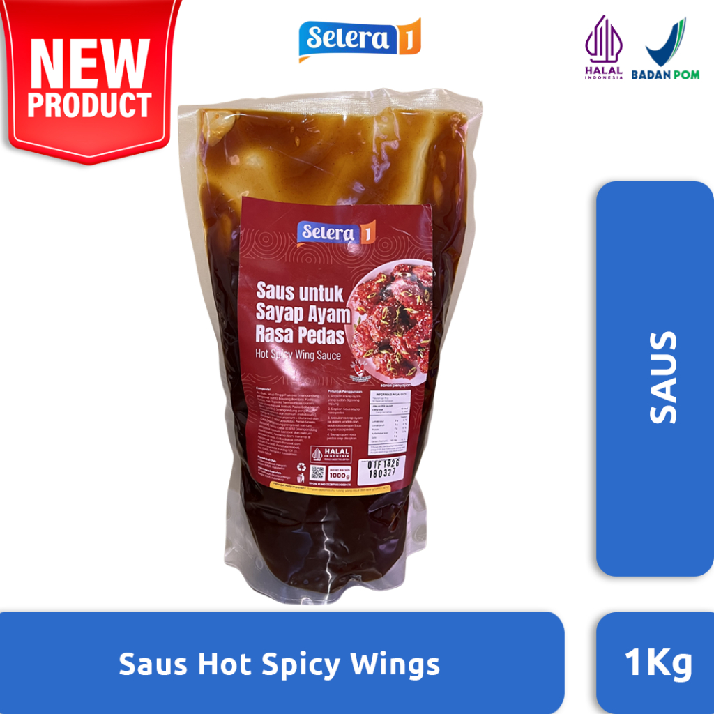 Selera1 Saus Sayap Pedas Pedas 1kg - Saus Sayap Pedas Selera1 ukuran 1kg/Pak