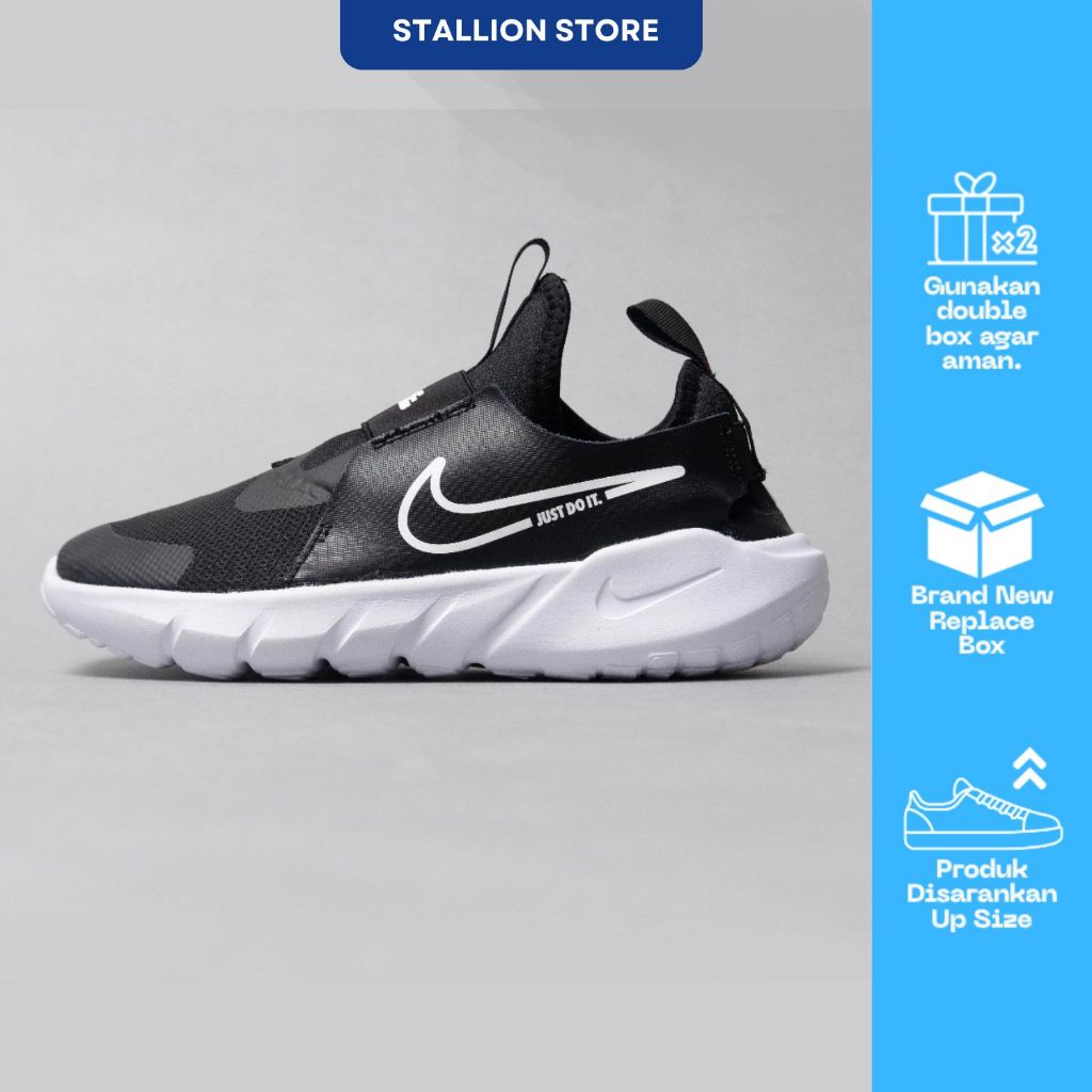 Sepatu Anak / Sepatu Kids / Nike Flex Runner 2 - Black White