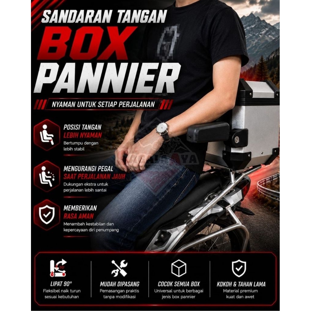 HANDREST PANNIER SANDARAN TANGAN TOP BOX PANNIER