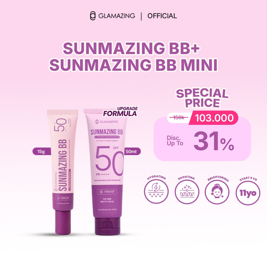 GLAMAZING - [UPGRADE FORMULA] SUNMAZING BB ~ UV PROTECTION SPF 50 PA++++ Sunmazing Brightening Boost