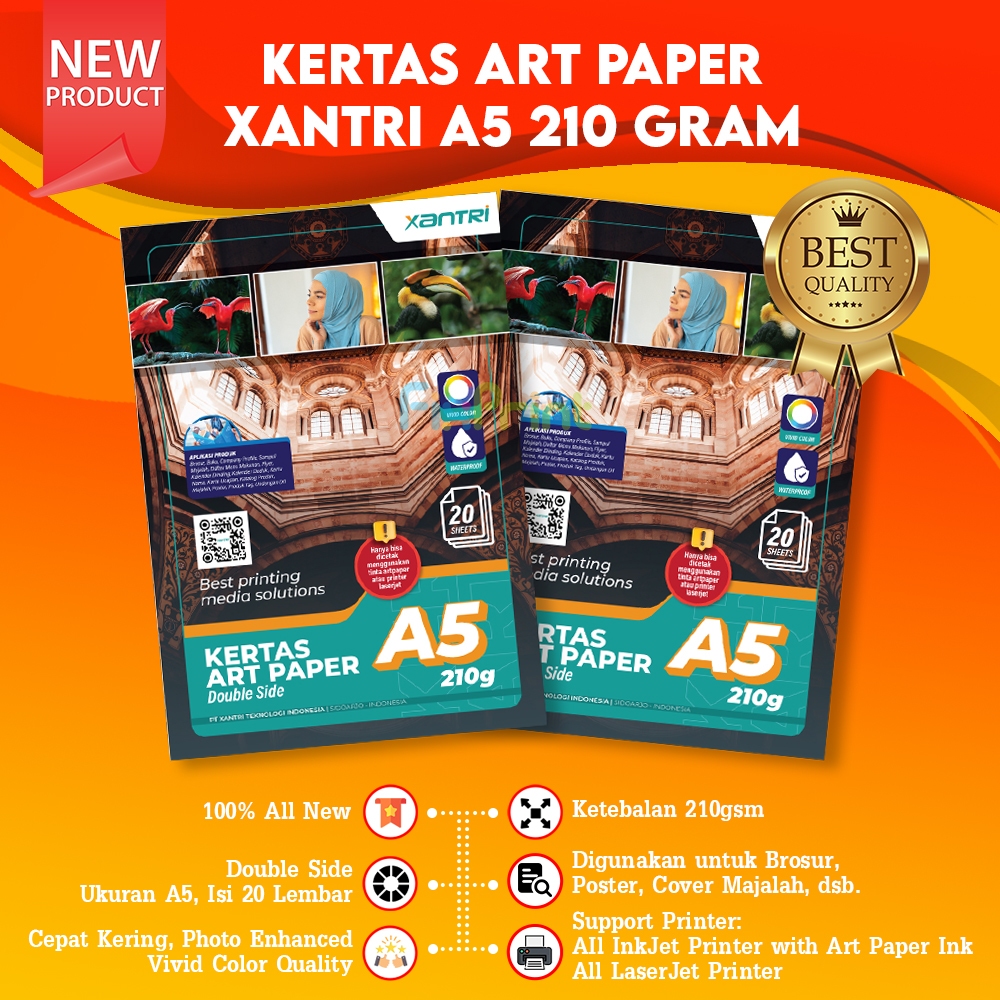 50 Sheets Kertas Photo Art Paper A5 210gsm Tinta Art Paper