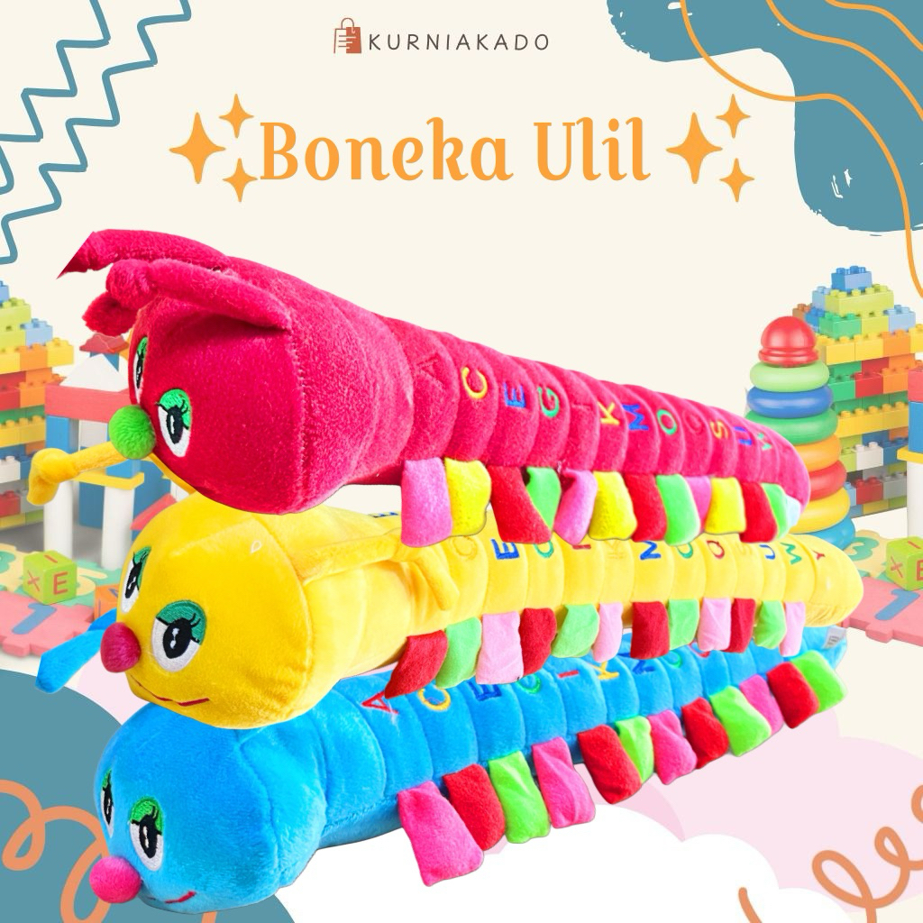 Boneka Ulil Jumbo Panjang 80 cm, boneka ULAT lucu  mobil SNI ulil besar kurnia kado