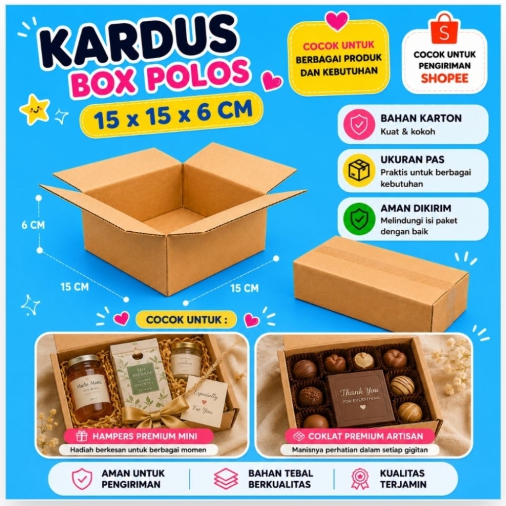 kardus BOX POLOS 15x15x6